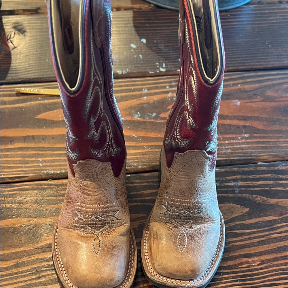 Old West kids Cowboy Boots - Brown and Red